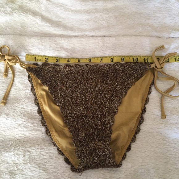EUC Becca gold crochet halter bikini - Picture 8 of 13